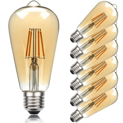 China ST64 4W 6W 8W Edison LED Filament Bulb Lamp 220V E27 Vintage Residential Antique Retro Edison Bulb Replace Incandescent Light for sale