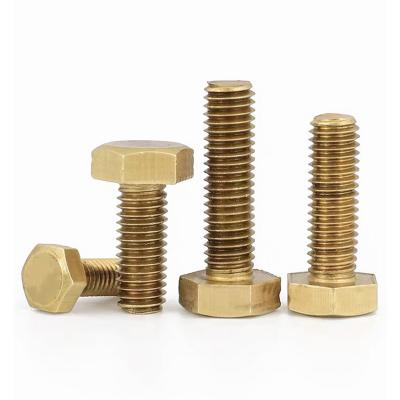 China Din933 M8 *30Full Hex Thread Hex Head Bolt Hardware Brass Fasteners Hex Nuts Bolts Yellow Metal Hex Bolt for sale