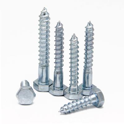 China Din571 Hexagon Wood Screw Carbon Steel Galvanized Bugle Head Phosphating M6 Din Standard Fasteners Galvanized Wood Packing Bulk Screws for sale