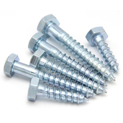 China General Industry Grade M6-M16 4.8 Carbon Steel Blue Hexagon Head Wood Driver Screw for sale