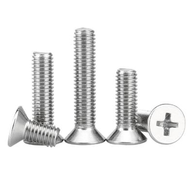 China Pan Machine Screw Fasteners Machine Flat Head Undercut Thread Bolts Screws For Cross Countersunk Recessed Head Screws DIN965 for sale