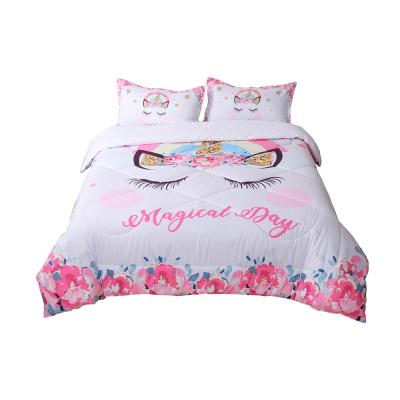 China Scanned Manufacturers Wholesale 3d Printing Unicorn Digital Printing Bedding Set for sale