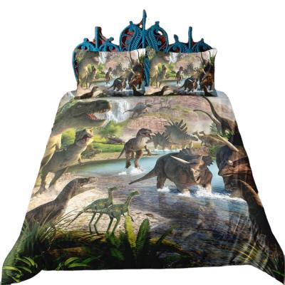 China Hot Dinosaur Series Design 3d Bedding Blanket BOMCOM Own Wholesale 100% Cotton Comforter Kids Quilt Cover for sale