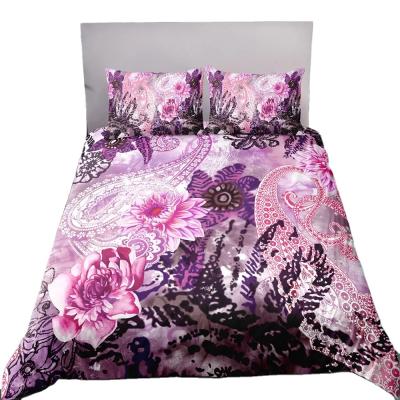 China Own Hot Hotel Bedding Cotton Bed Quilt Set Flower Design Quilt Cover BOMCOM Factory Sale Luxury Duvet Cover Set for sale