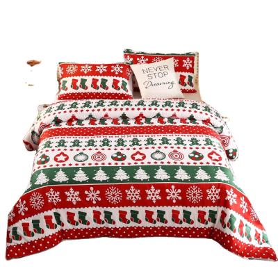 China Clean Design Quilt Cover Microfiber Quality Christmas Tree Inner Soft Premium Snowflake Printed Bedroom Comforter for sale