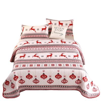 China Clean Premium Reindeer Printed Christmas Bedroom Stripe Comforter Design Duvet Cover Microfiber Quality Deer Inner Soft for sale