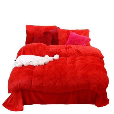 China Shaggy Luxuriating Fluffy Girl's Own Design Duvet Cover Amazon Hits Plush Blanket Set Kids Bedding 3pcs Sheet Set for sale