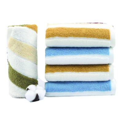 China 100% Cotton QUICK DRY Muslin Gauze Face Wash Cloth Towel Stripped Colored for sale