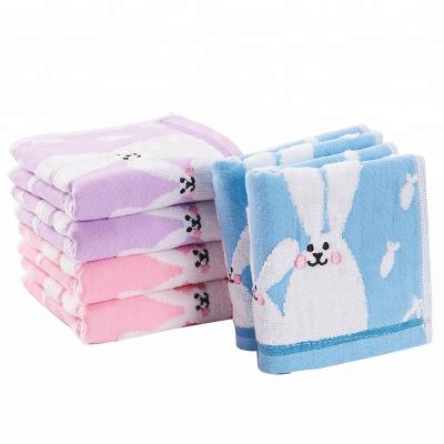 China QUICK DRY Pure Cotton 100 Jacquard Kid Towel With Cute Bunny Pattern Long Ears Design for sale