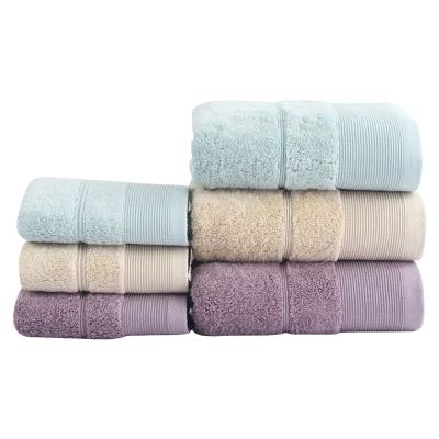 China Classic QUICK DRY Solid Color Satin Cotton Towel Sets for sale