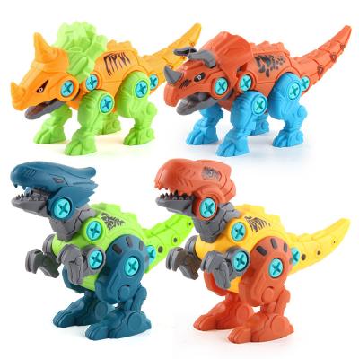 China Educational DIY Brick 4 Styles DIY Building Blocks and Building Toys Creative Dinosaur Assembly Puzzle Building Block Model Sets for sale