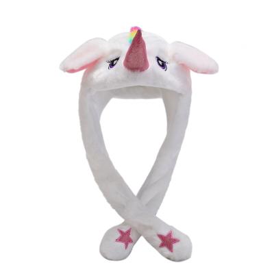 China Fashion Cute Funny Hat Pumping And Moving Lovely 55CM Ear Plush Hat Stuffed Animals Cardboard Plush Hat for sale