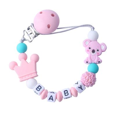 China Wholesale Free PVC koala pacifier clip silicone chain tooth stick anti falling chain baby silicone pacifier clip small for sale