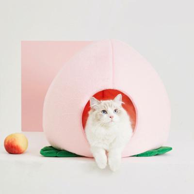 China Breathable Unique Modern Luxury Peach Shaped Pet Cat Nest Bed Sofa Dog Warm Pet Sofa Bed For Cats for sale