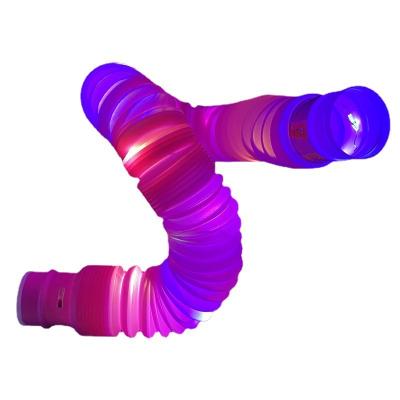 China POP Release Pressure Plastic Funny Educational Trigger Stir Tube Toy Sensory Colorful Stretch Decompression Hose Toys for sale