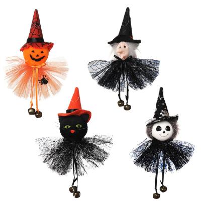 China New Fabrics Halloween Decorations Witch Honeycomb Ball Window Ornaments Window Hanging Ghost Pumpkin Pendant for sale