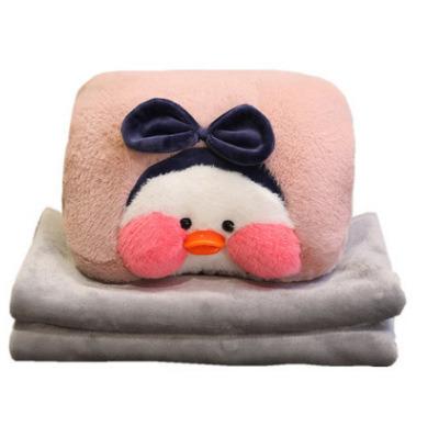 China 2020 New Cute Cartoon Duck Winter Pillow Blanket Warm Hand Fleece Animal Blanket for sale