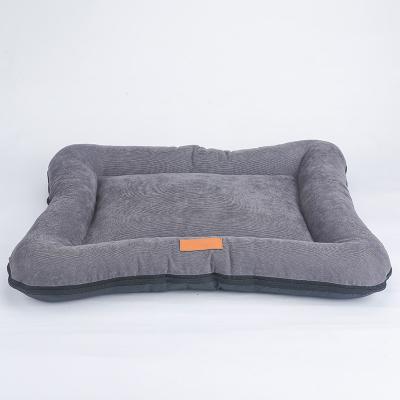 China Breathable Luxury Soft Corduroy Fabric Dog Bed Removable Cat Bed Pet Bed for sale