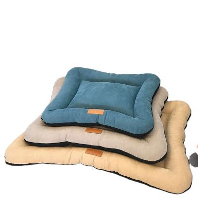 China Removable Cover Anti-Slip Corduroy Cat Cub Dog Mat Dog Mat Low Filling Square Bed Removable Pad Sofa Cushion for sale