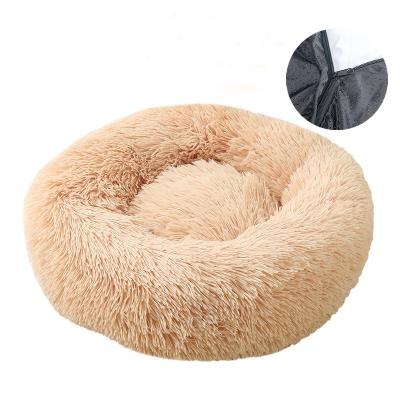 China Breathable Anti-Slip Low Round Pad Sofa Cushion Faux Fur Dog Mat Small Cat Pad Filling Dog Bed for sale