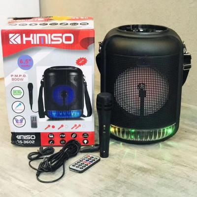 China LED Flashing Light KIMISO 6.5 Inch BT Speaker QS-3602 With LED Color Light Outdoor Portable Karaoke Speaker for sale