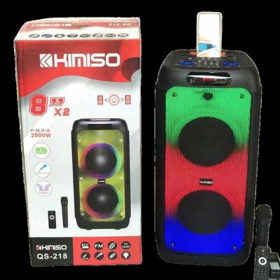 China 8 Inch Gaming Kimiso BT Video Speaker QS218 Dual Speakers With Wireless Microphone And Outdoor High Power Speakers for sale