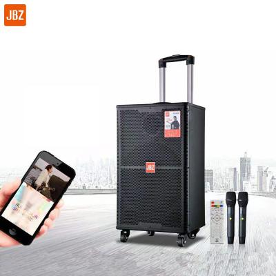 China Listen Video JBZ 15 Inch BT Speaker J15-3 With LED Lights Outdoor Portable Cart Speaker, Wooden Player for sale