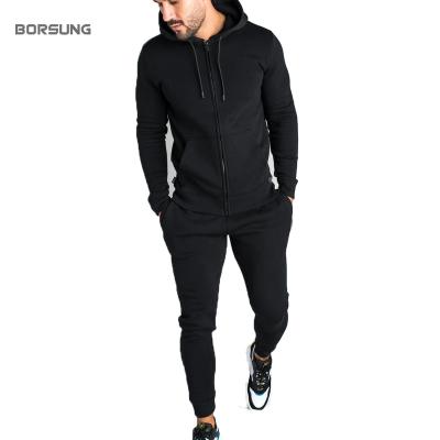 China OEM Fitness Hooded Slim Fit 2 Piece Tracksuits Men's Jogging Mid Wear Breathable Custom Zipper Sport Tracksuit for sale