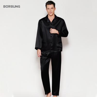 China Autumn Wear Men's Spring Satin Pajamas Warm And Soft Long Sleeves Mens Kurta QUICK DRY Wholesale Pajamas 2 Piece Sets for sale