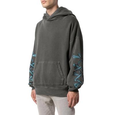 China OEM High Quality French Vintage 100%Cotton Terry Custom Print Oversized Anti-wrinkle Hoodie Vintage Washed Hoodies For Men for sale