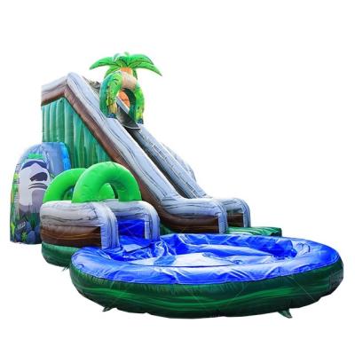 China Popular PVC Giant Inflatable Water Slide Well With Pool For Kid Party Events Giant Inflatable Water Slide On Sale for sale