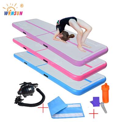 China Drop Stitch Fabric Factory Price GYM Airtrack Gymnastics Mat AirTrack Inflatable Air Floor Mat Acrobatics Air Tracks for sale