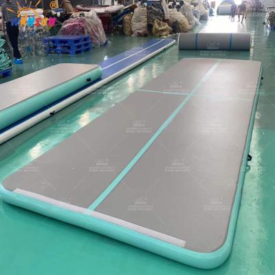 China Drop Stitch Fabric Factory Price Air Track Mat Inflatable Air Track Floor Mat Gym Rolling Mat For Gymnastics for sale