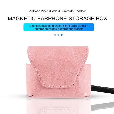 China With an auto sleep/wake support factory outlet suitable for Apple airpods pro/airpods 3 headphone 3rd generation protective box PU leather cover device for sale