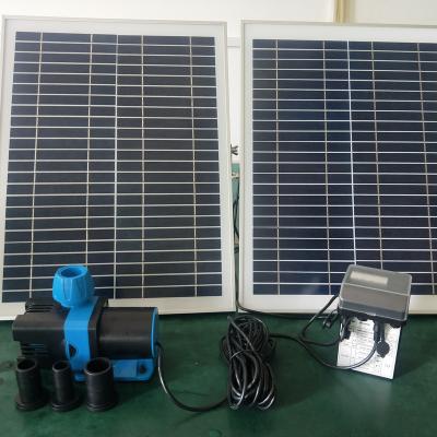 China Water Flow Home Solar Powered Systems Water Pump 3000l/h Solar Panel Solar Fish Pond Filter for sale