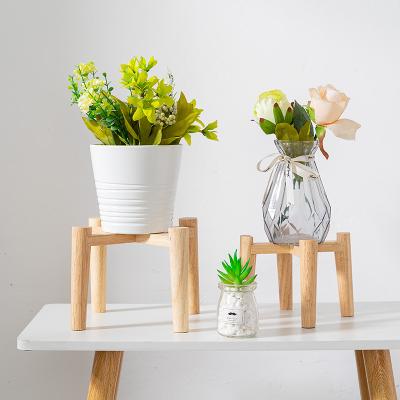 China Modern Custom Bamboo Wooden Frame Flower Pot Holder for sale