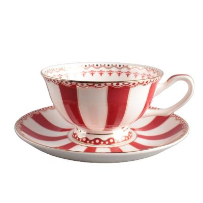 China Sustainable Luxury Bone China Bone China Fine Cup Set Ceramic Dinner Dish Coffee Tea Cup Tableware for sale