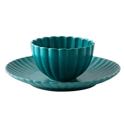 China Stored home Nordic creative tableware set ceramic bowl dish tableware petaloid combination for sale