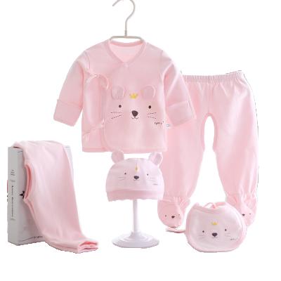 China 2022 New Arrivals Breathable Baby Clothing Set Roupas De Bebe Cotton Newborn Clothing Set Baby Gift Box Baby Suit 5pcs Set for sale