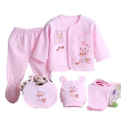 China 2022 Springs 5 ​​Piece Anti-Shrink Clothing Set For Baby Bamboo Sleepwear Infant Baby Gift Set Babies Clothing Sets Infant Clothes for sale