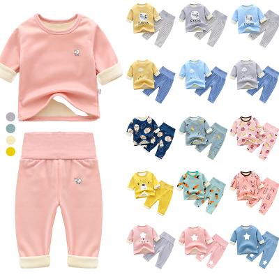 China Winter 2pcs Baby Anti-Shrink Plush Thicken Pajamas Kids Dressing Sets Unisex Babies Clothing Sets Infant Baby Pajamas for sale