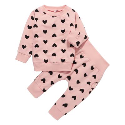 China 2022 Spring Valentine Baby Sets Comfortable Anti-Shrink Cotton 100% Sets Baby Clothing Sets Valentine Outfit Baby Clothes for sale