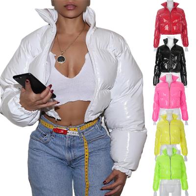 China Custom Anorak Stripper Coat Zipper Bubble Coat Pique Cotton Padded 2022 Women Bomber Jacket Puff Down Jacket for sale