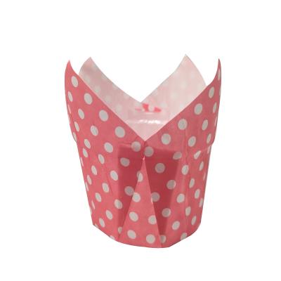 China Factory Sale Various Waterproof Red Disposable Dot Cake Soft Paper Flower Packaging Cups for sale