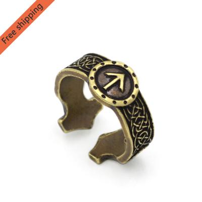 China Tarnish Adjustable Vintage Men's Adjustable Alloy Men's Free Celtic Norse Celtic Rings Mythology Trend Ring for sale