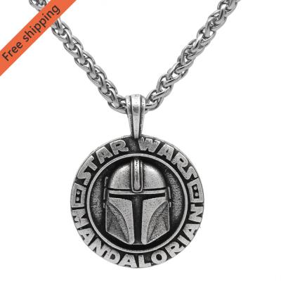 China Prevent Allergy Amazon Hot Sale Mandalorian Vintage Jewelry Pendant Copper Alloy Personalized Men's Necklace for sale