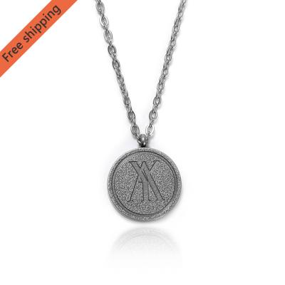 China Prevent Allergy Vintage Trendy Copper Alloy Pendant Necklace Unique Hand Cut Around Disc Necklace Gifts For Men for sale