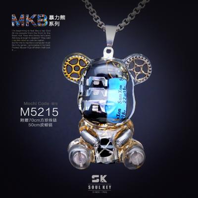 China Prevent original design steampunk gear allergy mechanical bear pendant stainless steel metal men necklace for sale