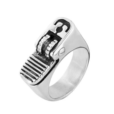 China Tarnish Free Wholesale Creative Silver Lighter Ring Personalized Smoker Stainless Steel Ring for sale