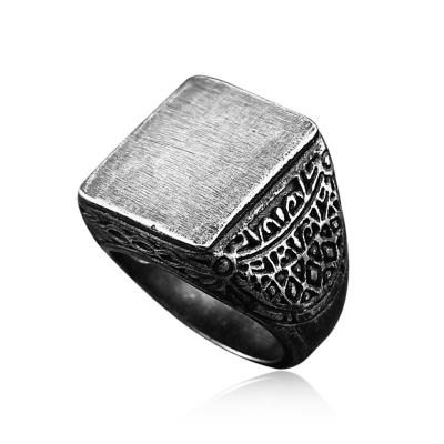 China Tarnish Free Wholesale 2022 Vintage Punk Carved Ring Hip Hop Stainless Steel Men's Jewelry Gift for sale